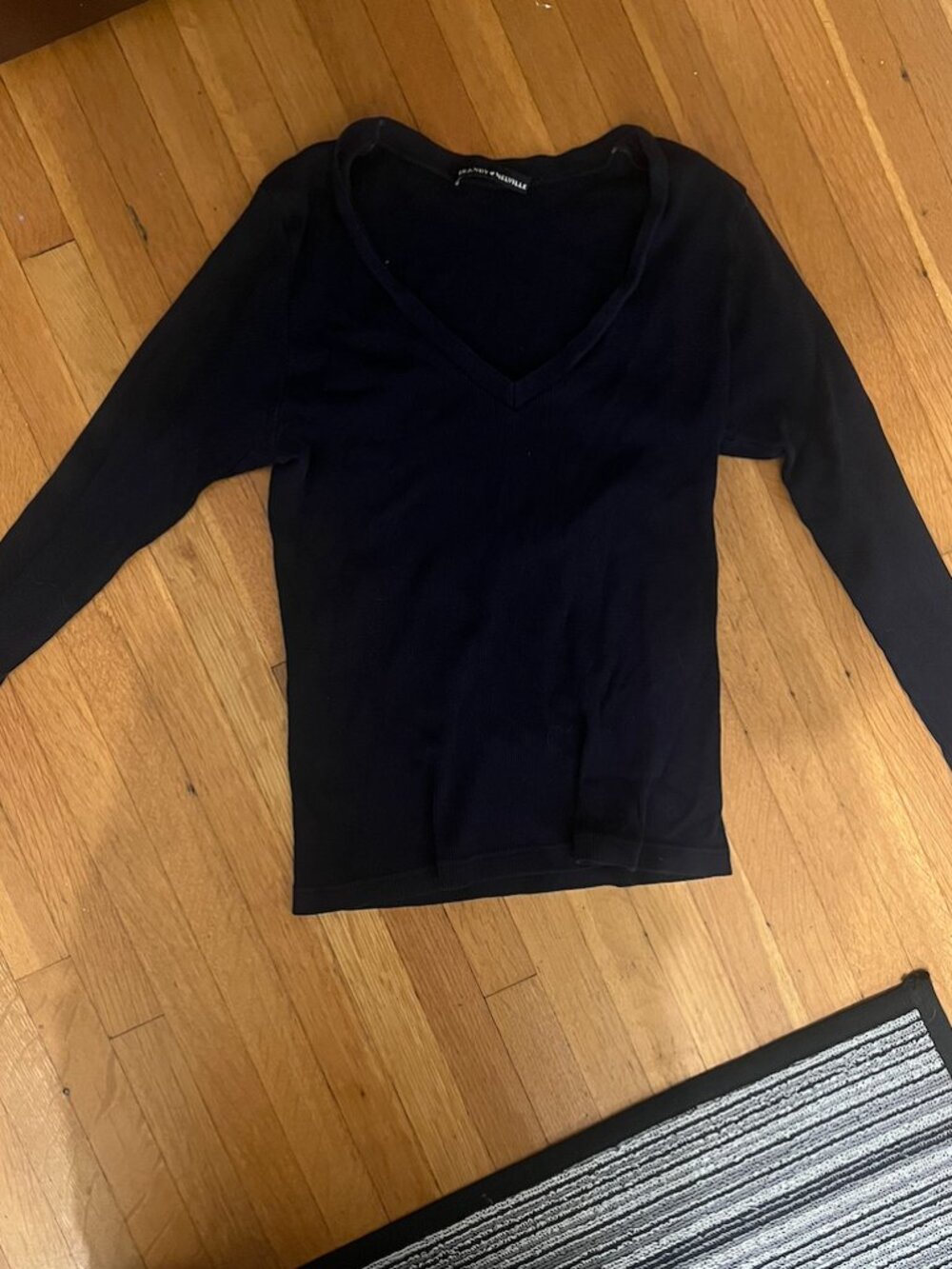 Brandy Melville Navy Blue Long Sleeve V-Neck